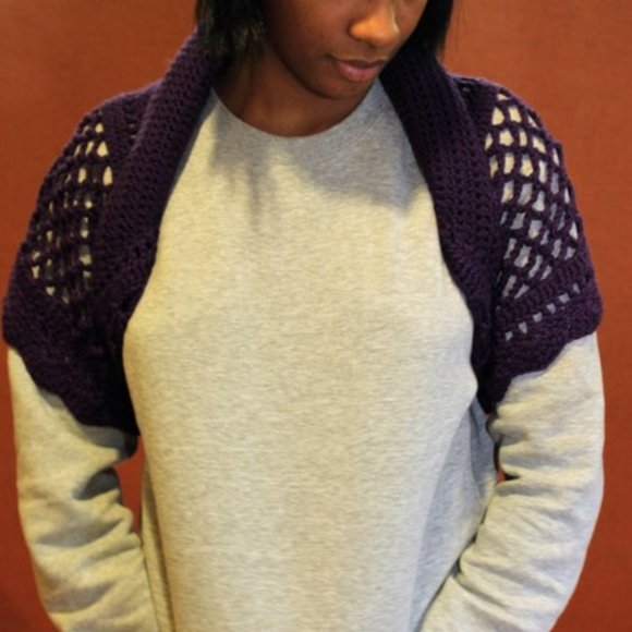 Handcrafted Aestlight-Style Shawl Scarf Wrap in Purple Paradise, NEW - Picture 5 of 9